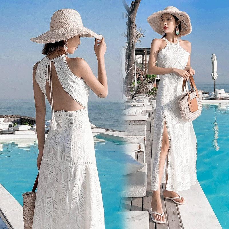 Maxi dress with slit best sale