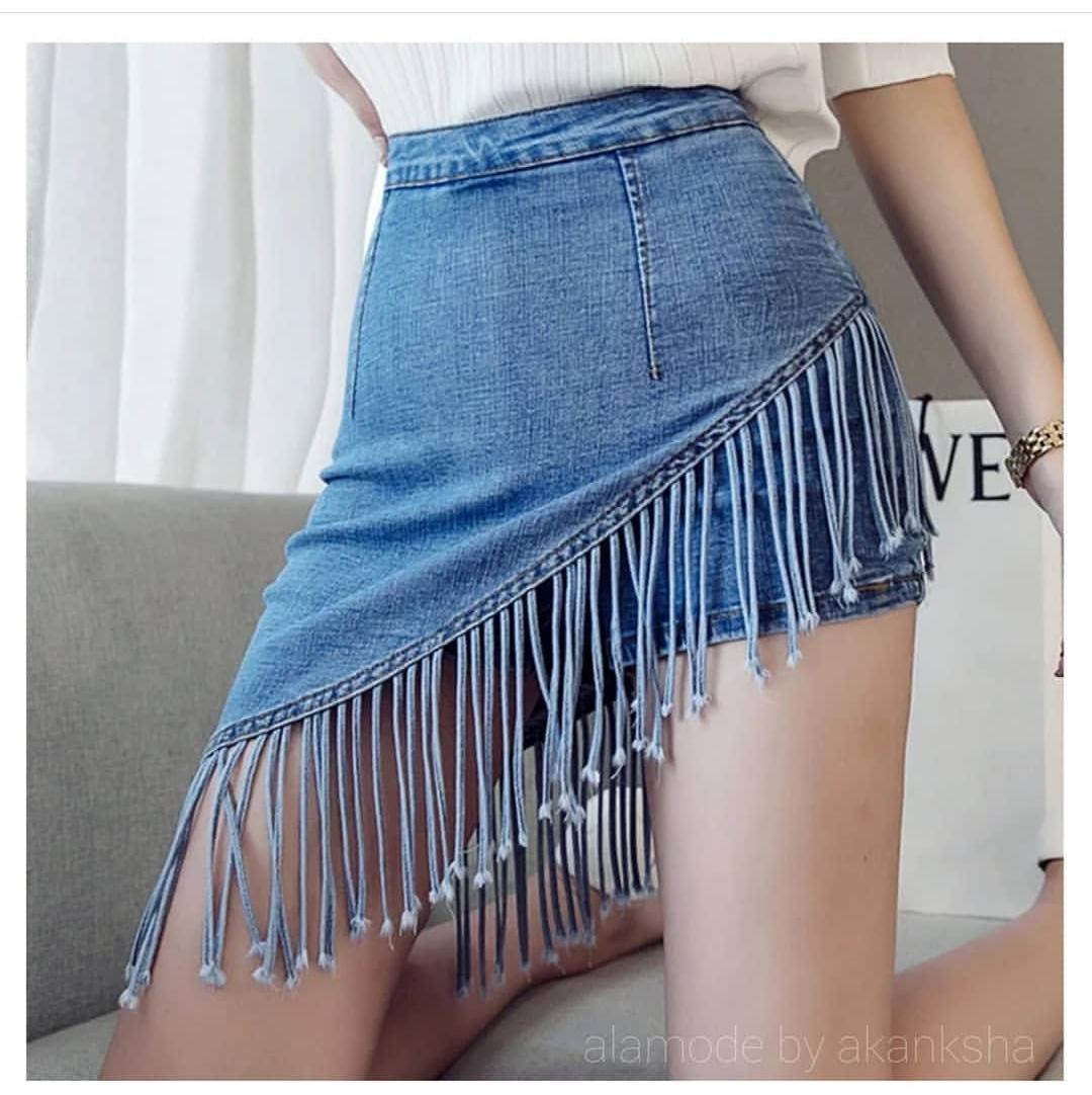 Fringe skirt cheap india