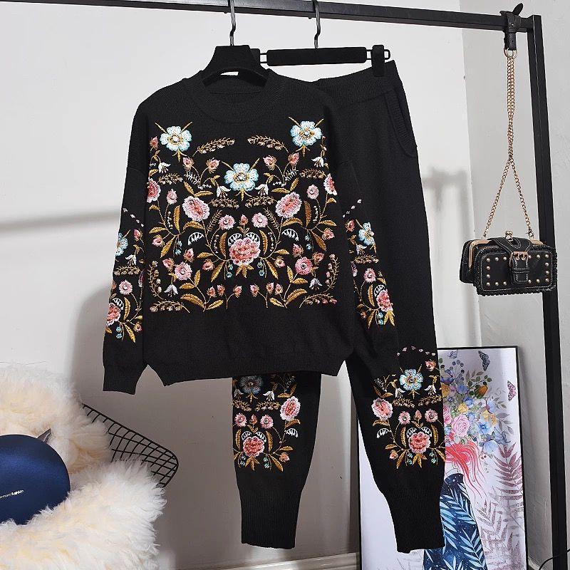 Embroidered cheap tracksuit womens