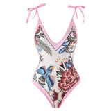 Jerry Blush Swimsuit with Sarong Skirt