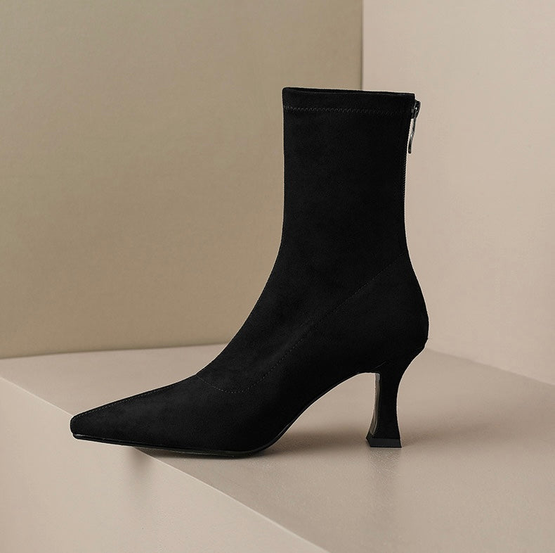 Ambrose Short Suede Pointed Ankle Boots