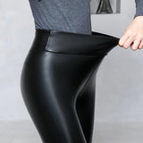 Roy Leather Slimming Premium Fleece Leggings