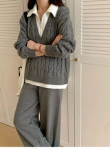 Maria Premium Woolen Coord Set - Tracksuit