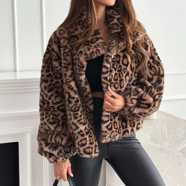 Premium Leopard Soft Fur Jacket