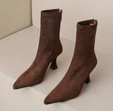 Ambrose Short Suede Pointed Ankle Boots