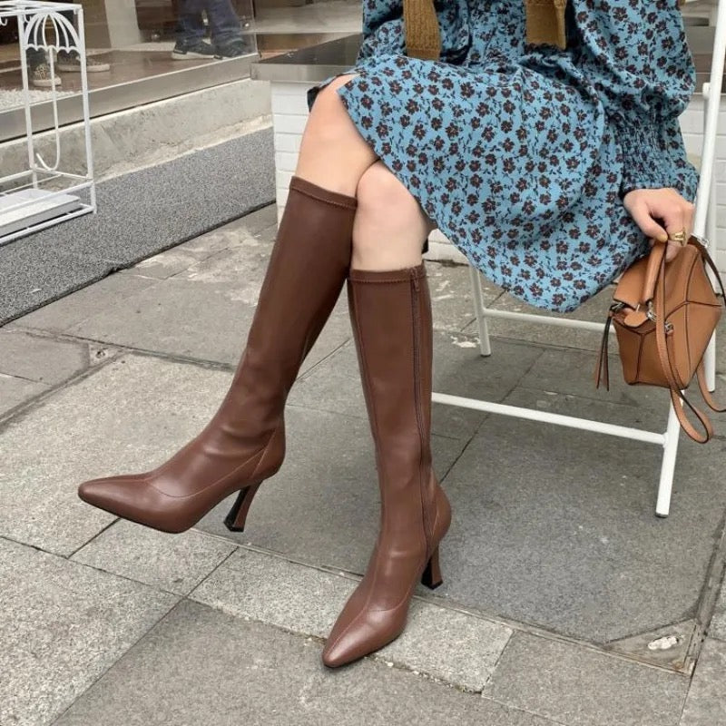 Blythe Pointed Leather Boots