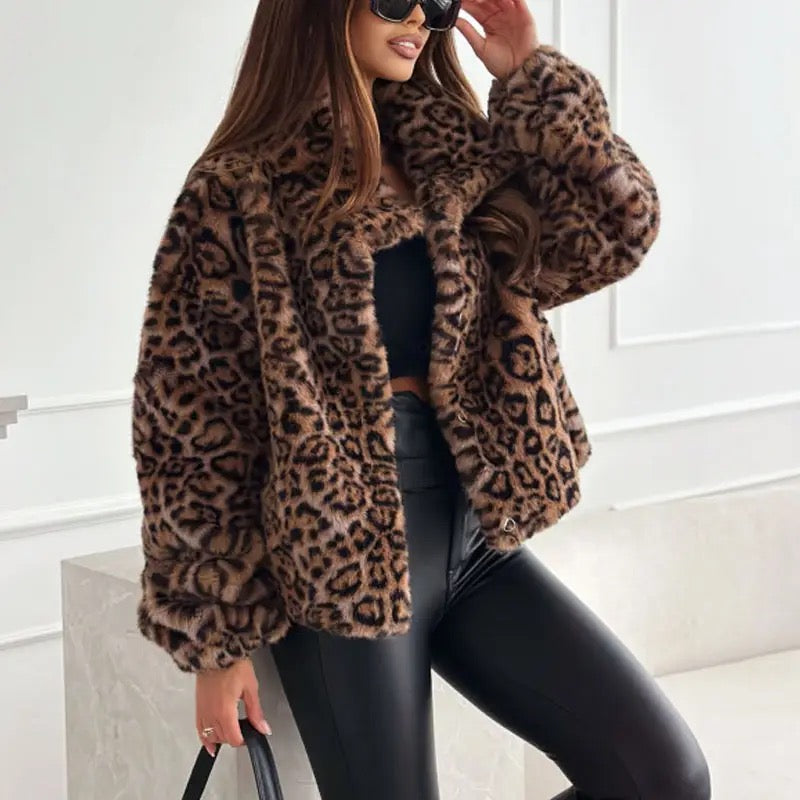 Premium Leopard Soft Fur Jacket