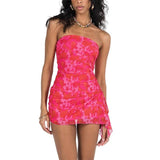 Ruby Ruched Tube Dress in Pink - Alamode By Akanksha