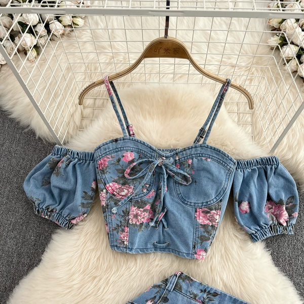 Mimi Denim Floral Co-ord Set