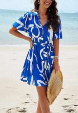 Bitsy Breezy Summer Dress in Blue - Alamode By Akanksha