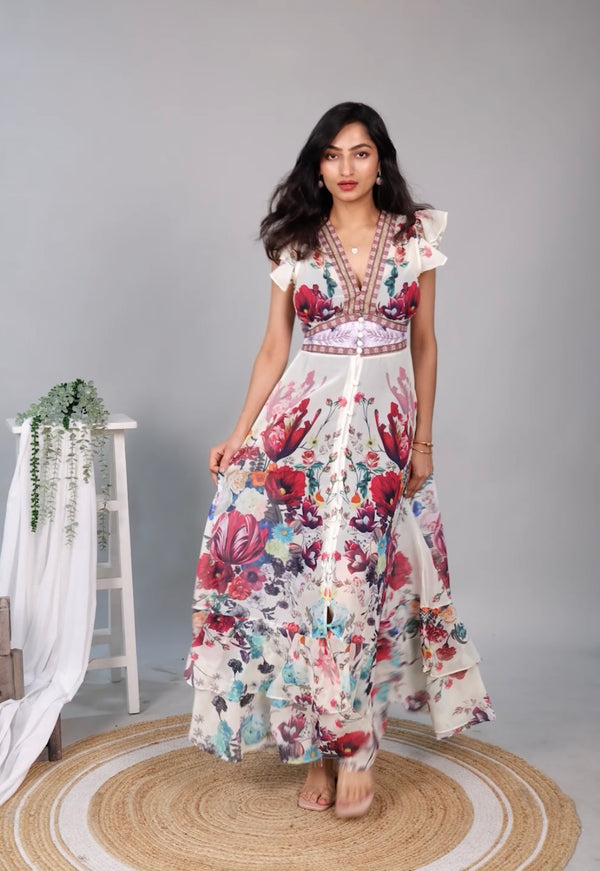 Rena Vintage Statement Maxi Dress