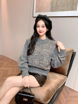 Adele Statement Woolen Sweater with Sequin Detail