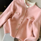 Gia Cute Heart Cardigans in Pink