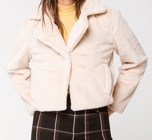 Zillion Soft Fur Notched Collar Jacket