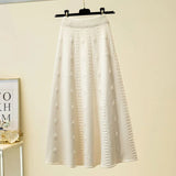 Semeah Statement Woolen Pleated Skirt