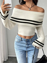 Mayfair Woolen Sweater with Offshoulder Detail