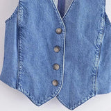 Cairo Denim Statement Vest Tops