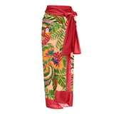 Ruther swimsuit with Sarong Skirt in Red - Alamode By Akanksha