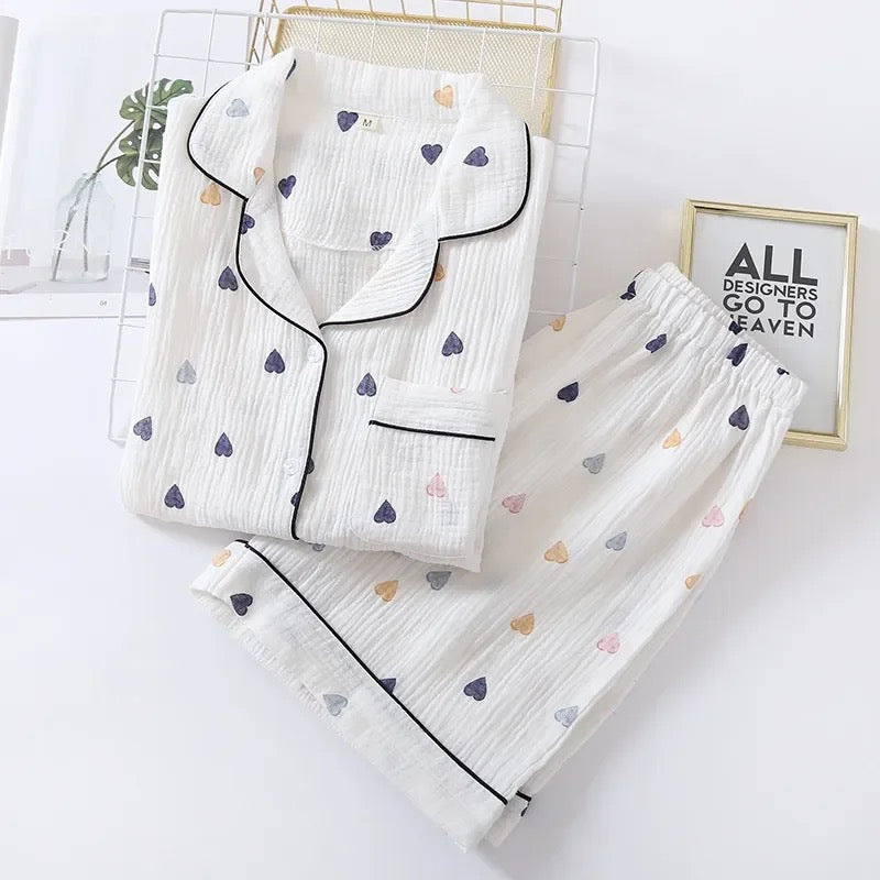 Crobe Heart Cotton Nightsets - Shorts