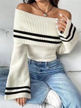 Mayfair Woolen Sweater with Offshoulder Detail