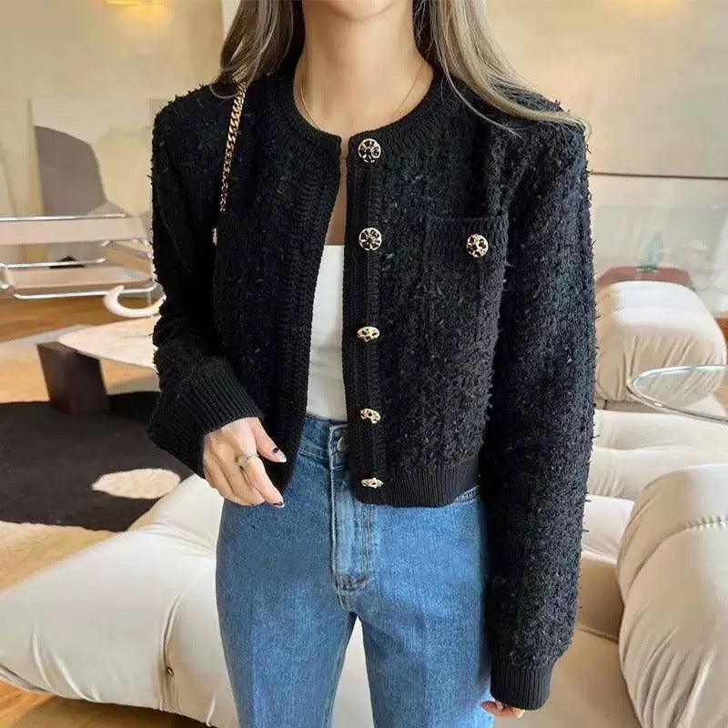 Buy Elena Cropped Button Down Cardigan Online on a la mode