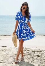 Bitsy Breezy Summer Dress in Blue - Alamode By Akanksha