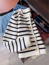 Marietta Striped Woolen Cardigan