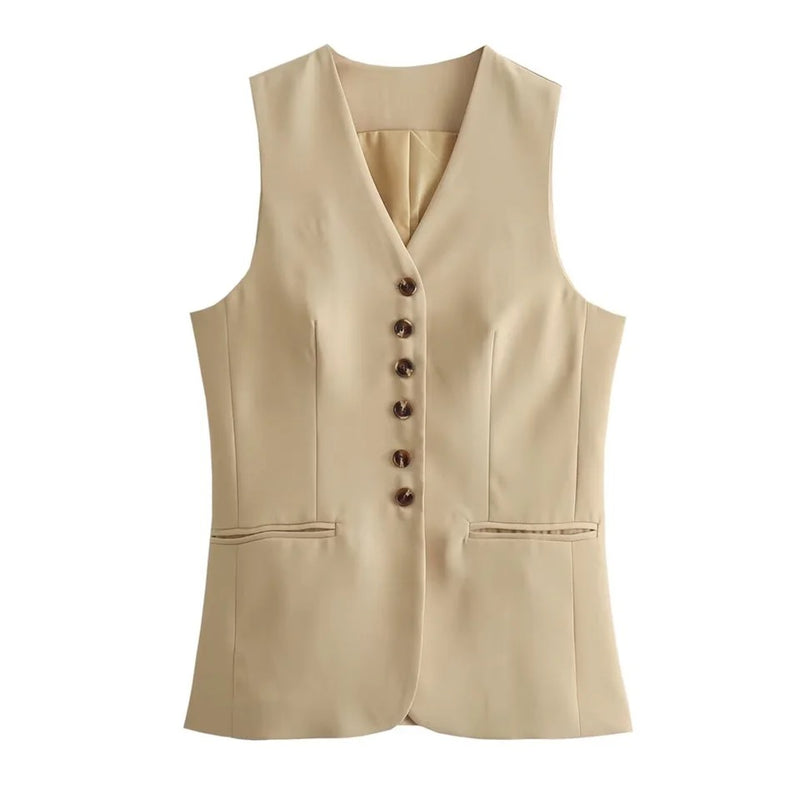 Cynthia Statement Vest Suit with Skirt