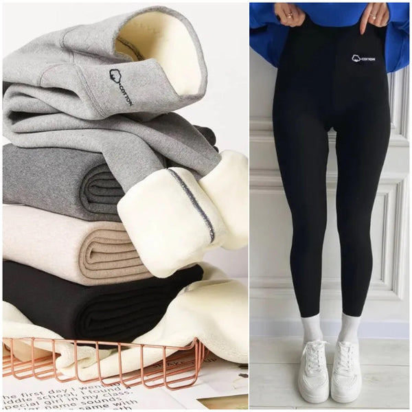 Fashion Fleece Leggings Elastic Thermo Leggings Woman Fleece Winter Skinny  Warm High Keep Cold-resistant Leggings Trousers