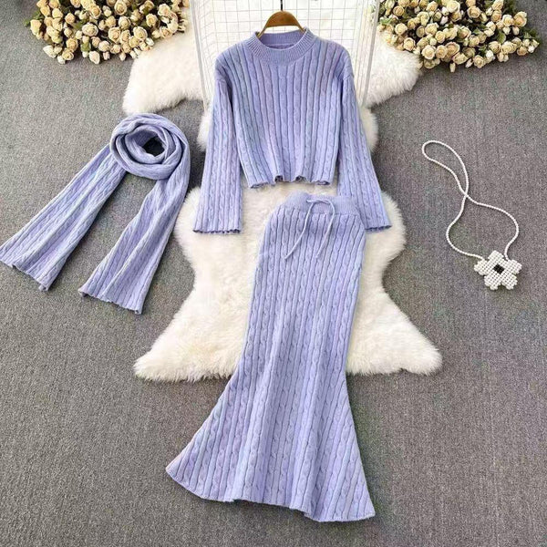 Sal Luxe Winter Coord Set with Scarf