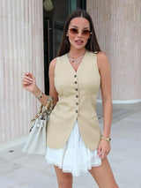 Cynthia Statement Vest Suit with Skirt