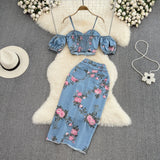 Mimi Denim Floral Co-ord Set