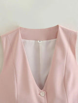 Helen Statement Vest Tops in Peach - Alamode By Akanksha