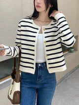 Marietta Striped Woolen Cardigan