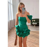 Diana One Shoulder Ruffled Dress