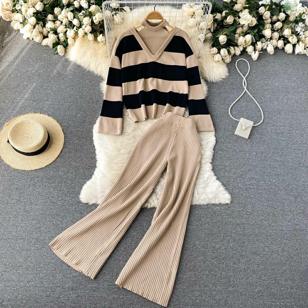 Buy Naomi Striped Woolen Coord Set Online on a la mode