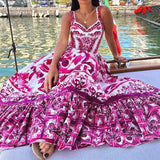 Kiko Porcelain Print Maxi Dress in Pink