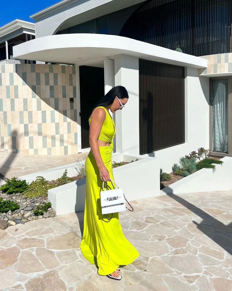 Maistro Neon Slit Maxi Dress