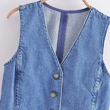 Cairo Denim Statement Vest Tops