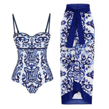 Gessy Swimsuit with Sarong - Alamode By Akanksha