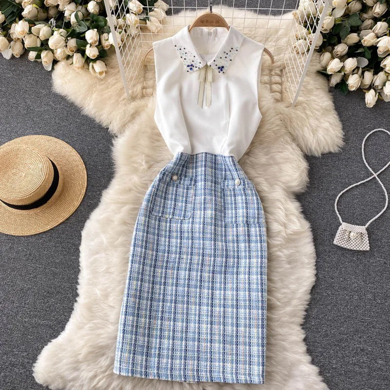 Harlyn Elegant Dress - Set of Premium Jacket and Tweed Dress