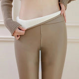 Roy Leather Slimming Premium Fleece Leggings