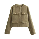 Carol Statement Woolen Tweed Coat