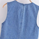 Cairo Denim Statement Vest Tops