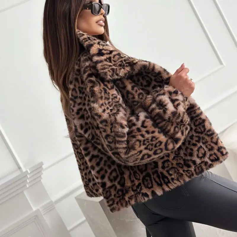 Premium Leopard Soft Fur Jacket