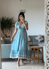 Raven Summer Maxi Dress in blue - Alamode By Akanksha