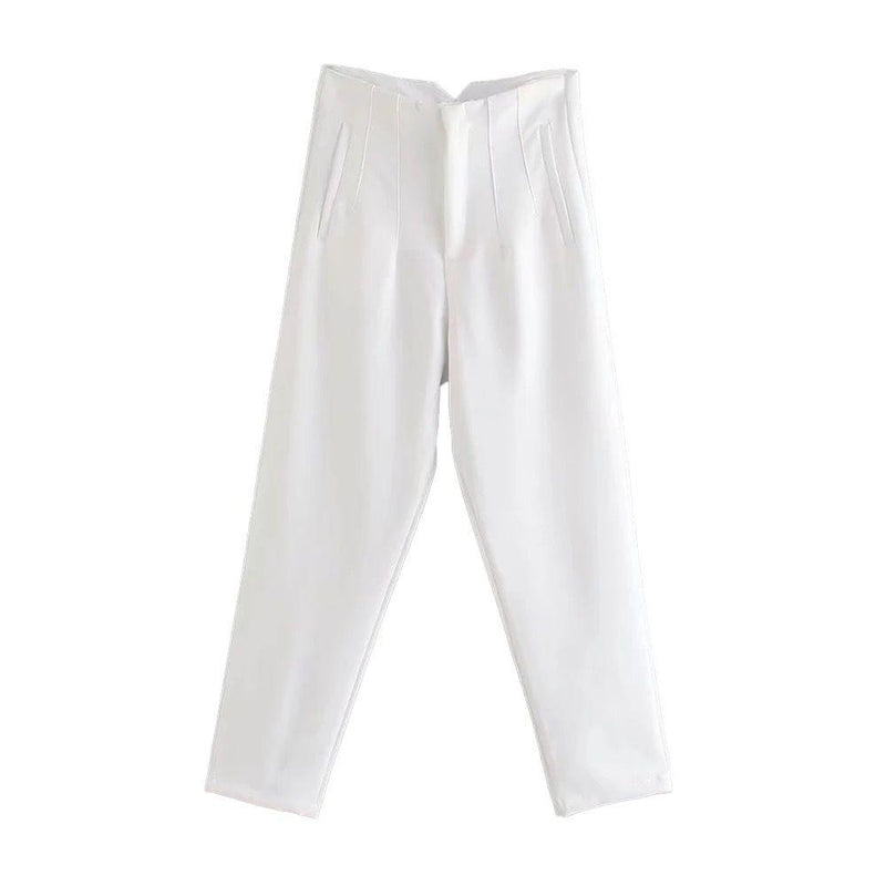 Plus Size Formal Pants, Women's Plus Plain Button Decor High Rise Straight  Leg Occassion Suit Pants - Temu Mexico