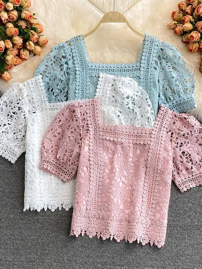 Ladies cotton crochet tops online