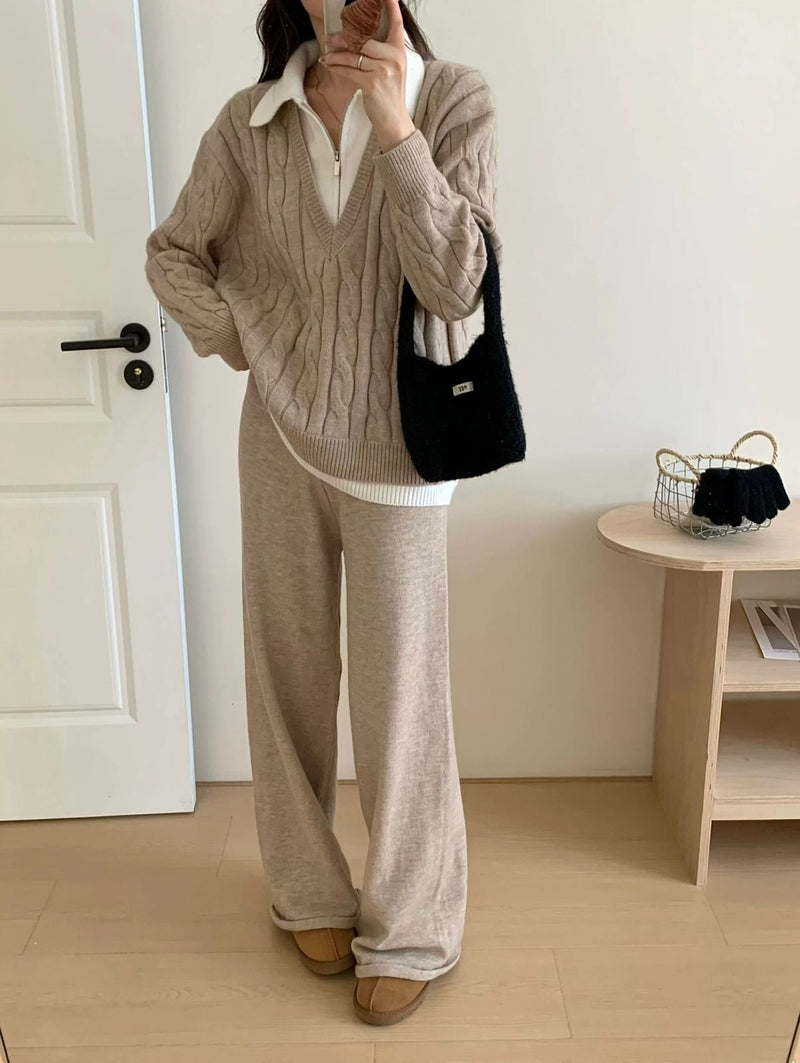 Maria Premium Woolen Coord Set - Tracksuit