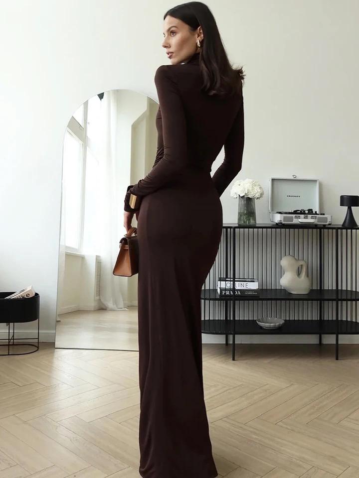 Alina Statement  Slit Cut Maxi Dress